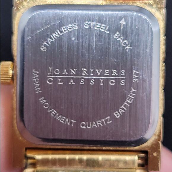 Luxe Vintage Joan Rivers Quilted Gold Dress Watch Accordion Glam Statement - Picture 3 of 7